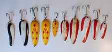 Vintage Spoon Fishing Lures - Dare Devil, Len Thompson, Blue Fox, Aqua - WOW!