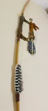 Native American Hickory Bow And Arrow Made By Enrolled Member Of Cherokee 70”