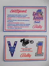 * * 'EVEL KNIEVEL' Bally 1977 Custom Instruction/Apron Cards * * (New)