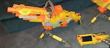 Nerf Vulcan EBF-25 Dart Gun, Tripod, Automatic Yellow Orange