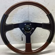 87-90 1989 89 Dodge Dakota Shelby Steering Wheel Half Black Half Wood OEM #C2-4