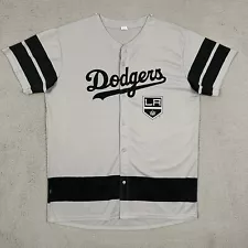 Los Angeles Dodgers X LA Kings Grey Baseball 2018 SGA Jersey Size L