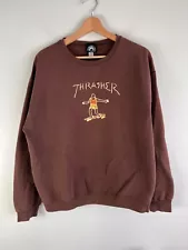 Thrasher Gonz Logo Crewneck Sweatshirt Brown Large Skate Brown Adult Mens