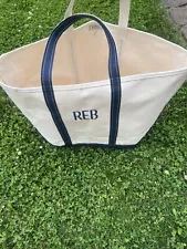 Vintage L L Bean Boat and Tote Bag Blue extra large travel weekend