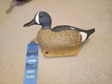 Blue Winged Teal By Master Carver Tom Serwell Blue Ribbon Winning Duck Decoy