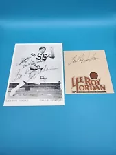 Lee Roy Jordan Signed Picture & Business Card Alabama Crimson Tide Dallas Cowboy