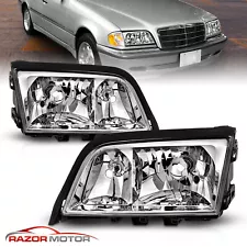 94-00 For Mercedes-Benz W202 C-Class 4DR Sedan Factory Style Chrome Headlights (For: 1999 Mercedes-Benz)