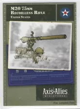 Axis and Allies Miniatures M20 75mm Recoilless Rifle Reserves #18 Stat Card ONLY