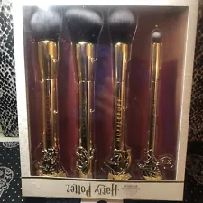 Harry Potter Four Piece All Houses Makeup Brushes New In Box Limited Edition