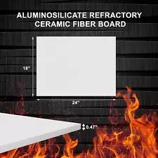 Ceramic Fiber Insulation Board 2300F Rated 0.47"x18"x24" for Stoves, Ovens, Furn