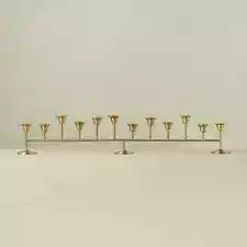 12ct Oversized Metal Taper Candelabra Antique Brass - Hearth & Hand™