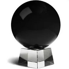 150mm 6" Black Obsidian Crystal Ball Sphere with Stand for Meditation Healing