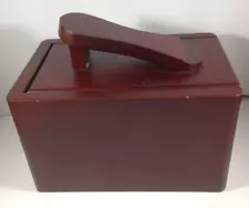 Wooden Shoe Shine Box Sliding Lid with Accessories