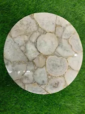 White agate coffee round table for home interior decor on black friday sale