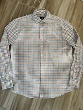 Johnnie O Prep Formance Shirt Size Large Mens Button Down Long Sleeve Blue Plaid