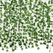 Fake Vines for Room Decor(12 Pack 84 Feet) Aesthetic Artificial Plant Ivy Leaves