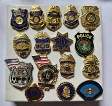 Lot Of 16 Law Enforcement Obsolete Lapel Pins Treasury Secret Service 9466