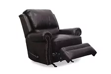 Barcalounger Regency II Genuine Leather Recliner Lounger Chair Double Fudge