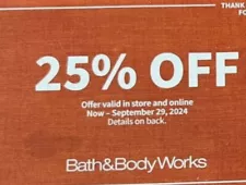 bath and body works 25 off