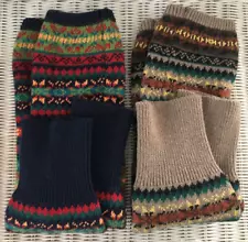 Woman's Colorful Knitted Warm Winter Leg Warmers- 2 Pairs