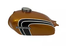 Honda CL350 Scrambler 1973 Golden & Black Steel Petrol Gas Tank + Cap |Fit For (For: 1973 Honda CL350)