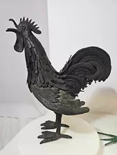 Vtg Iron/metal rooster statue sculpture figurine decor outdoor large-super heavy