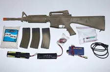 Classic Army Armalite M15A4 Tan Airsoft Rifle Gun Plastic BBs TacForce Bag LOT