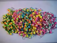 25 NEW FLOATING WALLEYE JIG HEADS 3/8 SIZE 1 HOOKS ASSORTED FOAM #3133