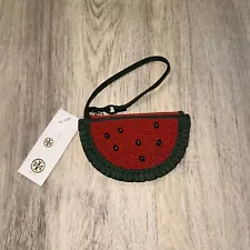 SALE!!! Tory Burch Handmade Watermelon Coin Pouch Key Fob Holder Small Wristlet