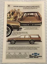 Vintage 1980 Chevrolet Caprice Classic Wagon Original Print Ad Full Page