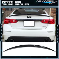 Fits 14-24 Infiniti Q50 ER Eau Rouge Style Gloss Black Trunk Spoiler Wing ABS