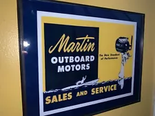 Martin Outboard Motors Fishing Boat Garage Man Cave Bar Advertising Sign