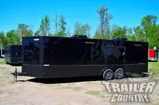 NEW 2024 8.5 X 24 Enclosed Cargo Race / Car Hauler Trailer Stage 2 Blackout PKG