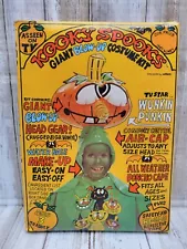 Vintage Kooky Spooks Wunkin Punkin Halloween Costume Inflatable Head Cape Green