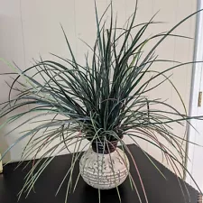 Rustic Container And Artificial Ornamental Grass