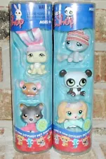 Littlest Pet Shop WINTERTIME 4 TUBES/12 PETS 174 Husky 446 Bulldog 177 Cat