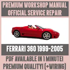WORKSHOP MANUAL SERVICE & REPAIR GUIDE for FERRARI 360 1999-2005 +WIRING