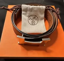 Hermes Belt with Silver Buckle Men's 38MM (Size 90)