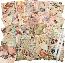 200 Pcs Vintage Junk Journal Supplies Scrapbooking Kit for Art Collage Album