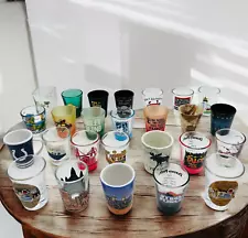 Lot Of 26 Modern & Vintage Collectible Souvenir Shot Glasses instant Collection