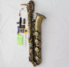 Latest TaiShan Baritone Saxophone Antique Bronze SAX With ABALONE Key free ship