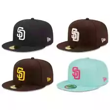 NEW San Diego Padres Men's 59FIFTY 5950 Fitted Hat MLB Baseball Cap