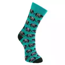 TURQUOISE ELEPHANT 1 pair of Mens Bamboo Socks Shoe Size UK 7-12 EU 41-47