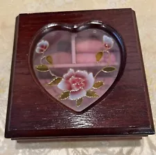 Small Vintage Jewelry Box Home Decor Wooden Treasure Chest 5" Long X 3 1/2" Wide