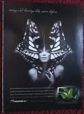 2008 PIONEER KURO Plasma TV Print Ad ~ Beautiful Girl Transformed into Butterfly