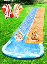 22.5ft Water Slides and 2 Bodyboards, Lawn Water Slide Summer Slip Waterslides