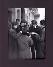 8X10" Matted Print Photo The Beatles 1964 Picture: Signing Autographs