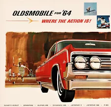 1964 Oldsmobile 98 88 Jetstar Starfire F-85 Cutlass Wagons FL Sales Brochure