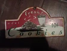 “Fresh Home Made Cookies $.10 “Retro Vintage Tin Sign