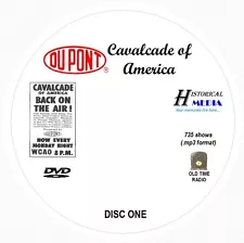 CAVALCADE OF AMERICA - 735 Shows Old Time Radio In MP3 Format OTR On 2 DVDs